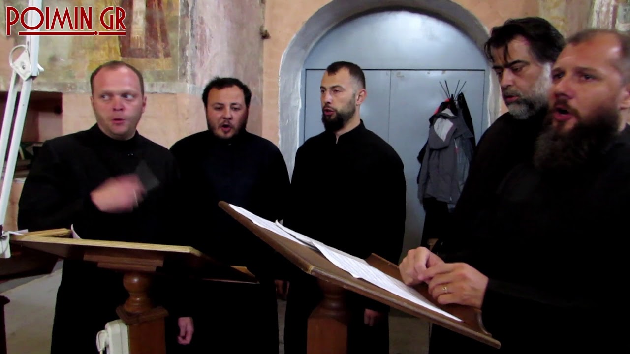 5 Ρώσοι ψάλλουν το «Άξιον Εστί» στο Μοναστήρι Alexander Svirsky