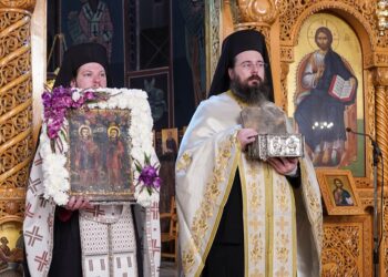 Πανηγυρικός Εσπερινός των Αγίων Αναργύρων στο Νησί Ημαθίας