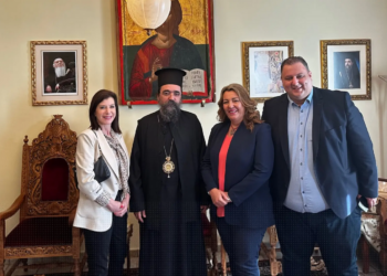 Ἐπίσκεψη τής Εὐρωβουλευτή Ἄννας Μισέλ Ἀσημακοπούλου στόν Μητροπολίτη Καστορίας