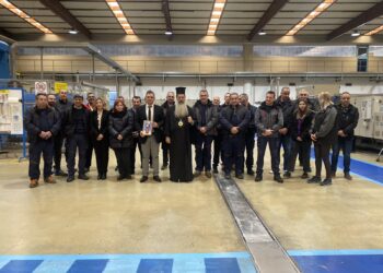 Ο Φθιώτιδος Συμεών αγίασε τα ύδατα του εργοστασίου «ΙΟΛΗ»