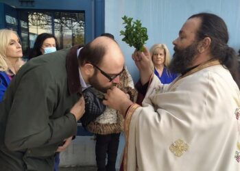 Με κατάνυξη ο Μέγας Αγιασμός για την εορτή των Φώτων στον νέο  Ιερό Ναό του Γενικού Νοσοκομείου Κατερίνης