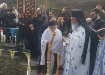 Ὁ Ἁγιασμὸς τῶν ὑδάτων στὴν Ἱερὰ Μονὴ Μολυβδοσκεπάστου