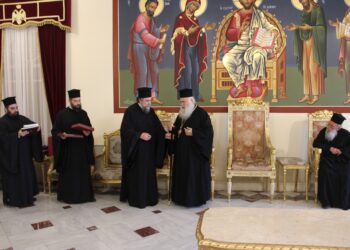 Επίσκεψη του Μητροπολίτου Σερρών με ομάδα προσκυνητών στον Αρχιεπίσκοπο Κύπρου