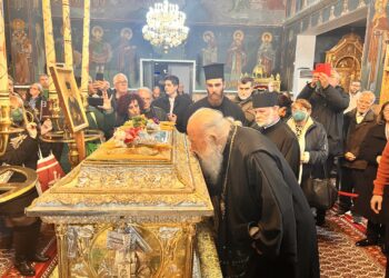 O Αρχιεπίσκοπος στον εσπερινό στον Ι. Ν. Αγίου Ιωάννου Κυνηγού