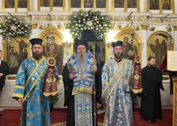 Ο πανηγυρικός εσπερινός της εορτής του Ευαγγελισμού της Θεοτόκου στη Ροδιά