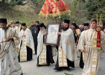 Η ιστορική εικόνα της Παναγίας Οδηγήτριας επέστρεψε στην Ιερά Μονή Εισοδίων Θεοτόκου Πέτρας Ολύμπου