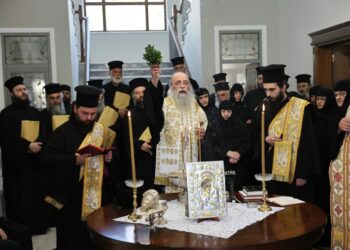 Αγιασμός ανακαινισμένων γραφείων Ι.Μ. Δράμας