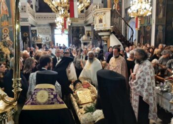 Εξόδιος Ακολουθία π. Κωνσταντίνου Φράγκου στον Ι.Ν. Αγίου Νικολάου Καρύστου