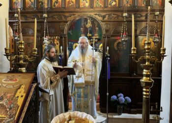 Η Θεία Λειτουργία της Μ. Πέμπτης στην Ιερά Μονή Μεταμορφώσεως του Σωτήρος Ραψάνης