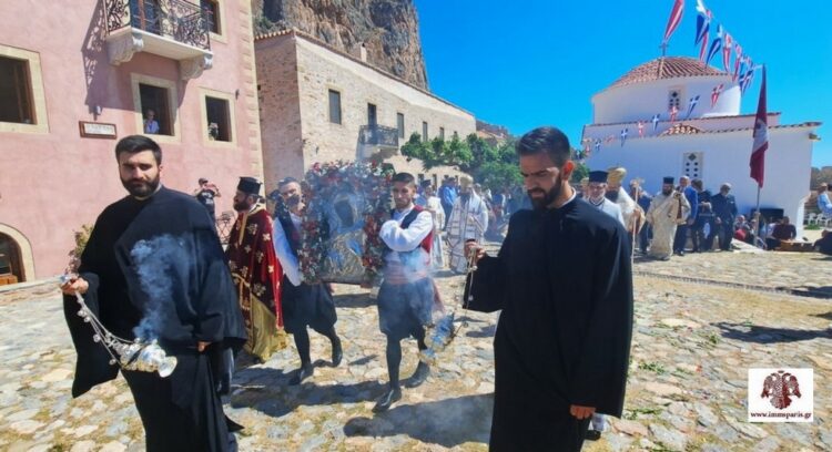 Λαμπρός ο εορτασμός της Παναγίας Χρυσαφίτισσας στη Μονεμβάσια