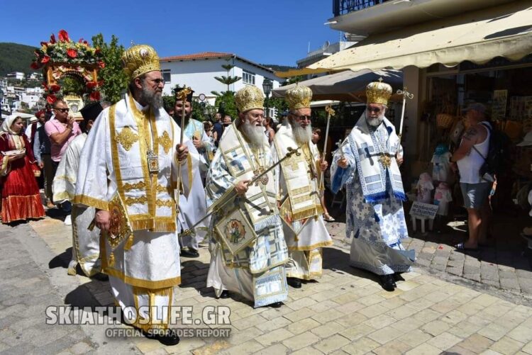ΠΟΛΥΑΡΧΙΕΡΑΤΙΚΟΣ ΕΟΡΤΑΣΜΟΣ ΤΗΣ ΕΥΡΕΣΕΩΣ ΤΗΣ ΠΑΝΑΓΙΑΣ ΕΙΚΟΝΙΣΤΡΙΑΣ ΣΤΗ ΣΚΙΑΘΟ