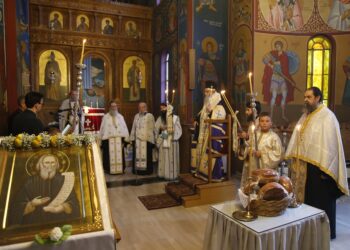 Ἡ ἑορτὴ τοῦ ἁγίου Σωφρονίου στὸ Ἱερὸ Παρεκκλήσιό του, στὴν Ναύπακτο