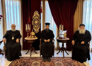 Ο Μητροπολίτης Σιατίστης και Σισανίου κ. Αθανάσιος στο μοναστήρι του Τρικόρφου