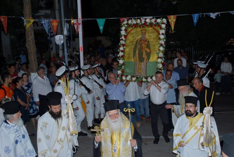 Πάνδημη Λιτανεία της ιερής Εικόνας του αγίου Αλεξάνδρου στο Παλαιό Φάληρο