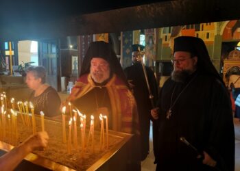 Ο Μητροπολίτης Ιταλίας στην αγία Μαρίνα Ηλιουπόλεως, σε Παράκληση της Θεοτόκου