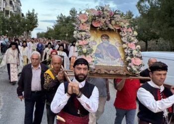 Μεθέορτος Εσπερινός και λιτάνευση Ιεράς Εικόνας Αγίου Ευσταθίου στη Ν. Ιωνία