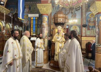 Στον Ιερό Ναό Αγίου Γεωργίου Γιάννουλης ιερούργησε ο Μητρ. Λαρίσης