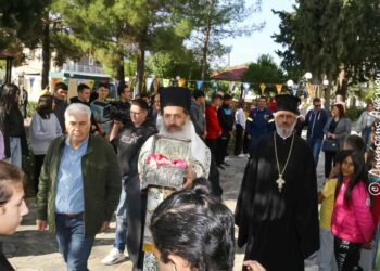 Η Τιμία Κάρα του Οσίου Στυλιανού στο Εκκλησιαστικό Σχολείο Λαμίας