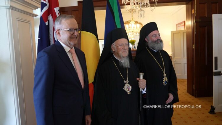 Συνάντηση του Οικουμενικού Πατριάρχου με τον Πρωθυπουργό της Αυστραλίας στην επίσημη Πρωθυπουργική Κατοικία