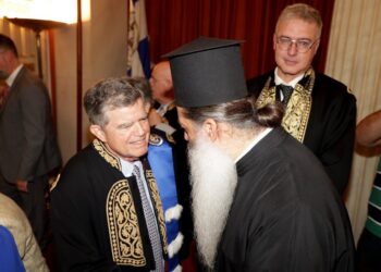 Ο Μητρ. Φθιώτιδος στην Τελετή Αναγόρευσης του Αθανασίου Μαρτίνου στο ΕΚΠΑ