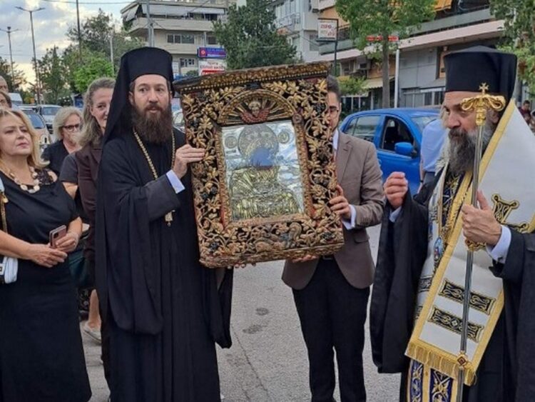 Υποδοχή Ιεράς Εικόνος Παναγίας “Χοζοβιωτίσσης” εξ Αμοργού στον Ι. Ναό Αγίου Παντελεήμονος Πεύκης