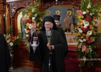 Ο Οικουμενικός Πατριάρχης στην Ι.Μ. Παναγίας «Άξιον Εστί», στην Ι. Επισκοπή Χώρας