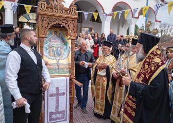 Yποδοχή της Eικόνας της Παναγίας Ελαφιωτίσσης στον Ιερό Ναό Αγίου Αθανασίου  Προαστίου