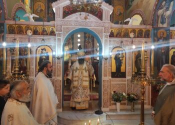 Η ΣΥΝΑΞΗ ΤΩΝ ΑΡΧΙΣΤΡΑΤΗΓΩΝ ΜΙΧΑΗΛ ΚΑΙ ΓΑΒΡΙΗΛ  ΣΤΟΝ ΠΑΝΗΓΥΡΙΖΟΝΤΑ ΟΜΩΝΥΜΟ Ι. ΝΑΟ ΣΤΗΝ ΠΕΡΑΧΩΡΑ.