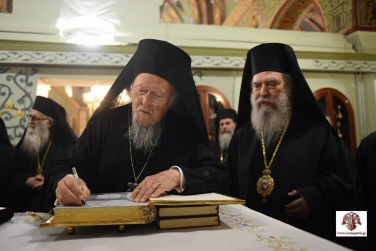 Πάνδημη η συμμετοχή κατά την υποδοχή στην Σπάρτη του Οικ Πατριάρχη