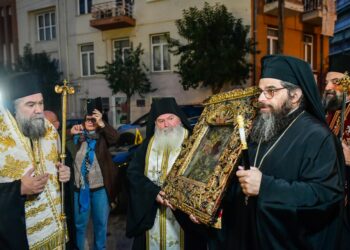 Υποδοχή της ιεράς εικόνος Παναγίας «Χοζοβιωτίσσης» στις Σέρρες