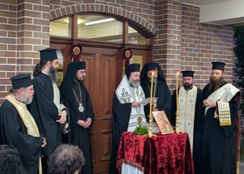 Ο Αρχιεπίσκοπος Αυστραλίας Μακάριος ευλόγησε τα Γραφεία της Ι. Επισκοπής Βρισβάνης