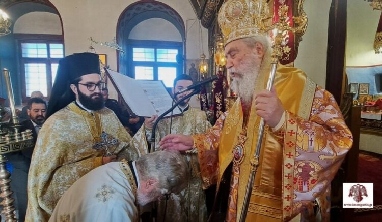 Χειροθεσία Πνευματικού κατά τον λαμπρό εορτασμό του Πολιούχου του Μυστρά Αγ. Σπυρίδωνος