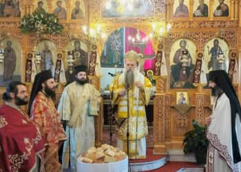 Ο ΕΠΙΣΚΟΠΟΣ ΑΛΜΩΠΙΑΣ ΣΤΟ ΑΓ. ΑΘΑΝΑΣΙΟ ΥΔΡΑΙΑΣ