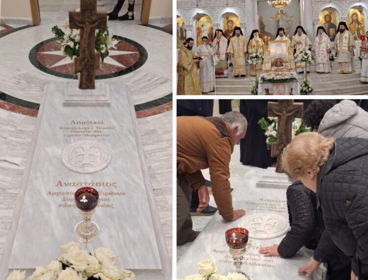 Συγκίνηση στα εννιάμερα του Αρχιεπισκόπου Αλβανίας-Πλήθος Πιστών προσκυνούν στον τάφο του