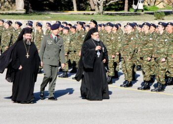 O Μητροπολίτης Μεσσηνίας στην ορκωμοσία οπλιτών του 9ου Σ.Π.