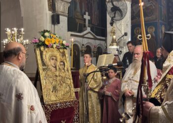 Ἡ Α’ Στάση τῶν Χαιρετισμῶν τῆς Θεοτόκου στὸ Ἄργος Ὀρεστικό