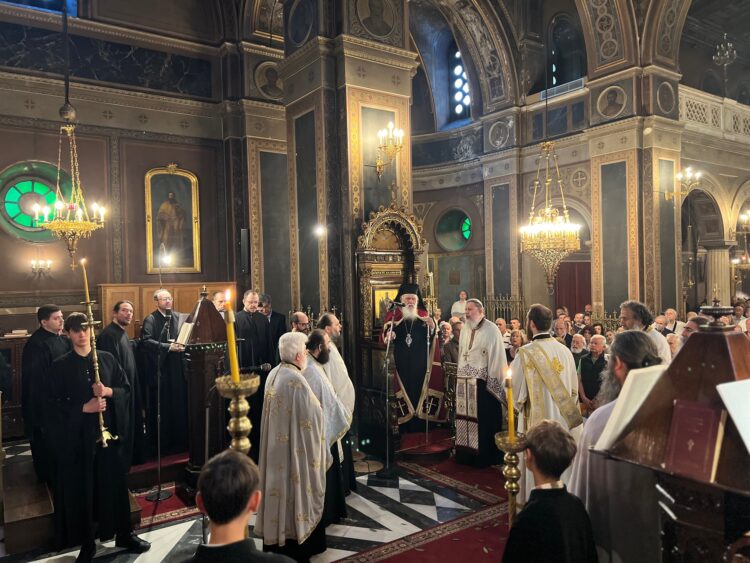 Ο Αρχιεπίσκοπος Χοροστάτησε στον Πανηγυρικό Εσπερινό της Αγίας Ειρήνης στην Αιόλου