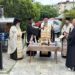 Εσπερινός προς τιμήν του Αγίου Χριστοφόρου, προστάτη των οδηγών στο παρεκκλήσι του σταθμού λεωφορείων στην Κατερίνη