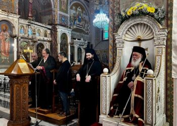 Ο Αρχιεπίσκοπος στον εορτάζοντα  Ιερό Ναό Αγίων Κωνσταντίνου και Ελένης Ομονοίας