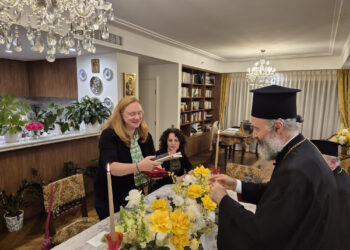 Δείπνο του Αρχιεπισκόπου Αυστραλίας με την Πρέσβη της Αυστραλίας στην Ελλάδα