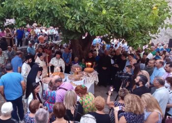 Ο εσπερινός της Μεταμορφώσεως στο Ανδρομονάστηρο Μεσσηνίας