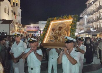 Πάνδημη λιτανεία της Παναγίας Τριχερούσας  και του Επιταφίου της Θεοτόκου στην Παραλία και στον Πλαταμώνα Πιερίας