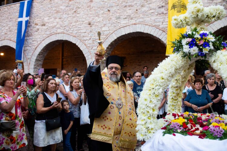 Ο Εσπερινός της Κοιμήσεως της Θεοτόκου στην Ιερά Μονή Βουλκάνου Μεσσηνίας