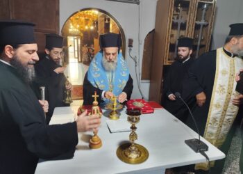 Εσπερινός Εγκαινίων στον νέο Ιερό Ναό Αγίου Σεραφείμ Ψαθοχώρας