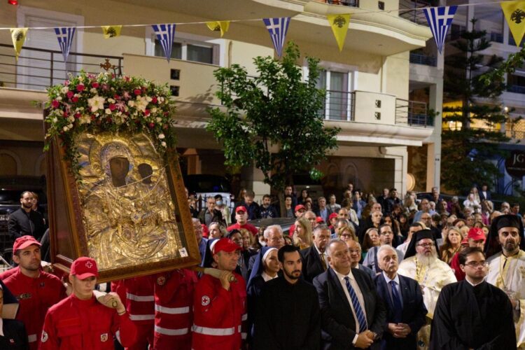 Μεθέορτος Εσπερινός και λιτάνευση Θαυματουργού Εικόνoς Παναγίας Βουρλιώτισσας στη Ν. Φιλαδέλφεια