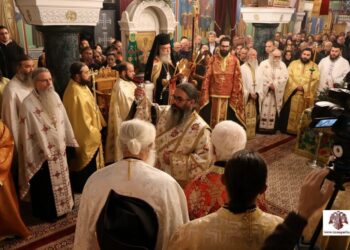 Λαμπρός ο πανηγυρικός Αρχιερατικός Εσπερινός στον Ι.Ν. Αγίου Σπυρίδωνος Σπάρτης