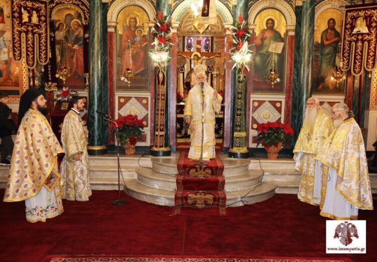 Η Χριστουγεννιάτικη Θεία Λειτουργία στον Μητροπολιτικό Ναό Ευαγγελιστρίας Σπάρτης