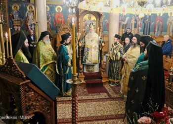 Αρχιερατική θεία Λειτουργία για την εορτή του Οσίου Γερασίμου του Υμνογράφου στην Ι. Μονή Παναγίας Δοβρά
