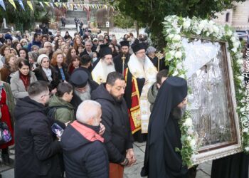 Ο Όσιος Βησσαρίων ο Αγαθωνίτης υποδέχθηκε τον Άγιο Αχίλλιο Λαρίσης