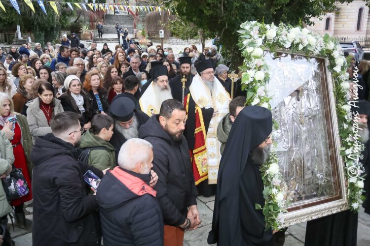 Ο Όσιος Βησσαρίων ο Αγαθωνίτης υποδέχθηκε τον Άγιο Αχίλλιο Λαρίσης